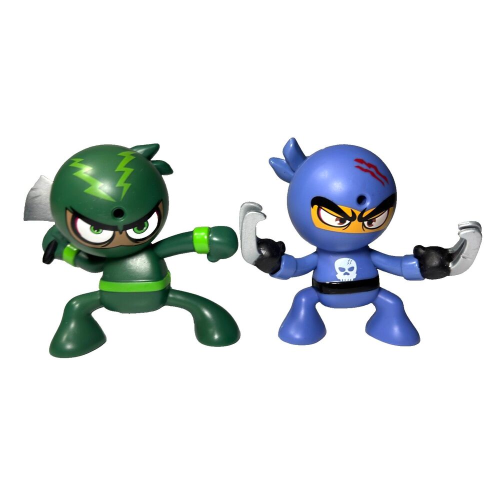 Fart Ninjas Action Figures Funrise Motion Activated Sound Gag Toy Green Lot of 2